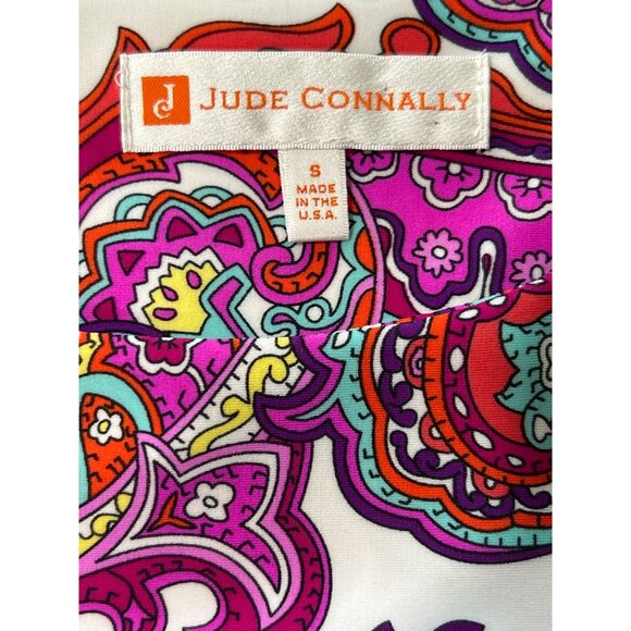 Jude Connally Beth Dress Sleeveless Paisley Jude Cloth Sheath Colorful Size S - Picture 5 of 8